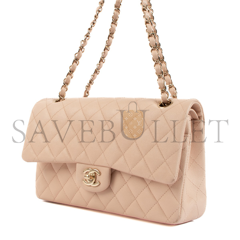 CHANEL LIGHT BEIGE MEDIUM CLASSIC FLAP BAG A01112 (25.5*15.5*6.5cm)